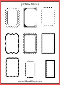 printable menu template printable frames