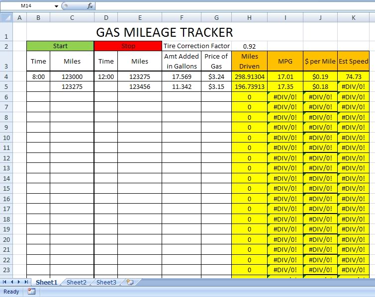 printable mileage log