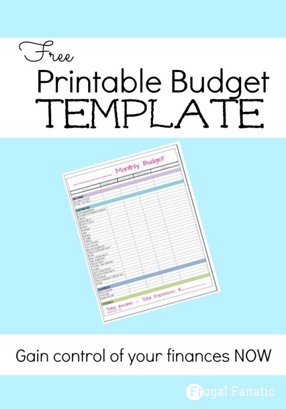 printable monthly budget template