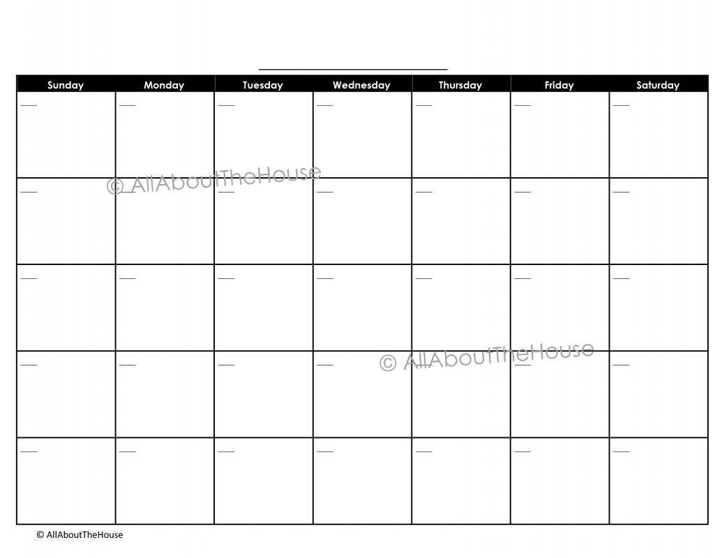 Perpetual Calendar Chart Printable