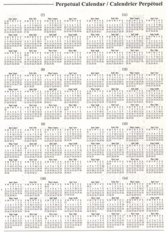 Printable Perpetual Calendar Template Business