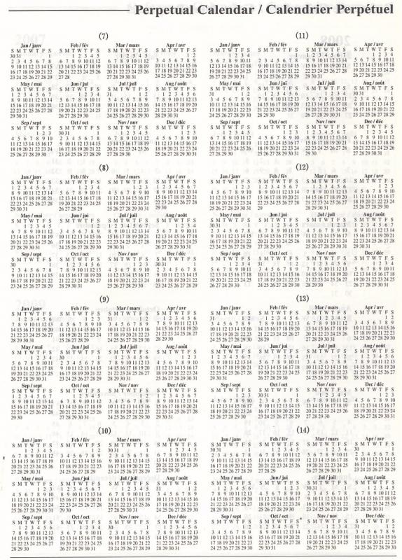 Printable Perpetual Calendar Template Business