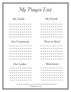 printable prayer list my prayer list x