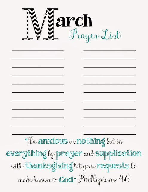 printable prayer list