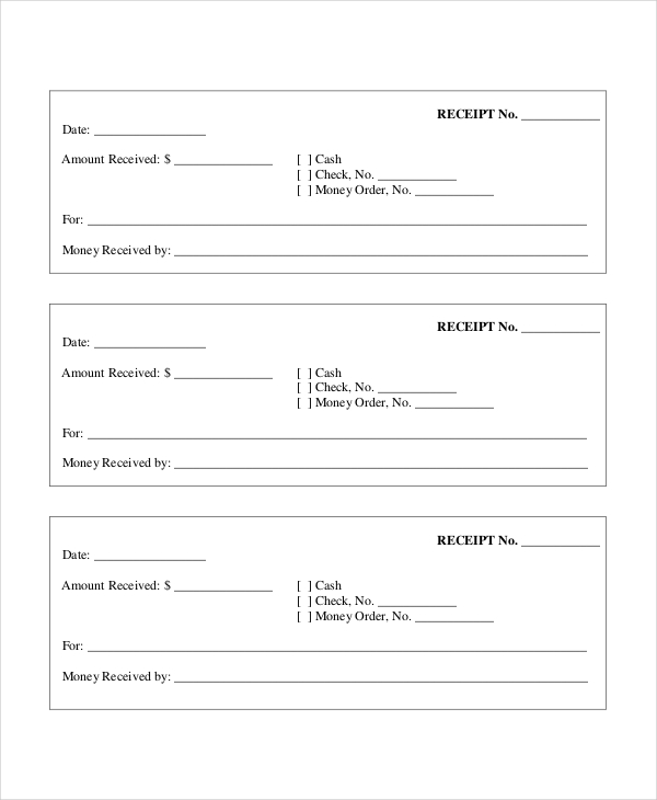 printable receipt template