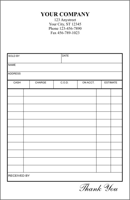 printable receipt template