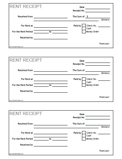 printable rent receipt