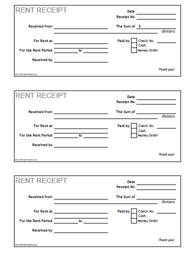Free Rent Receipt Free Printable Documents 30 Receipt Templates 