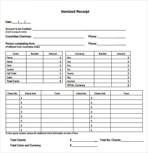 printable rent receipts printable itemized receipt