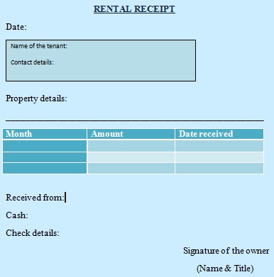 printable rent receipts