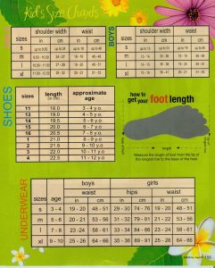 printable shoe size chart kids size j