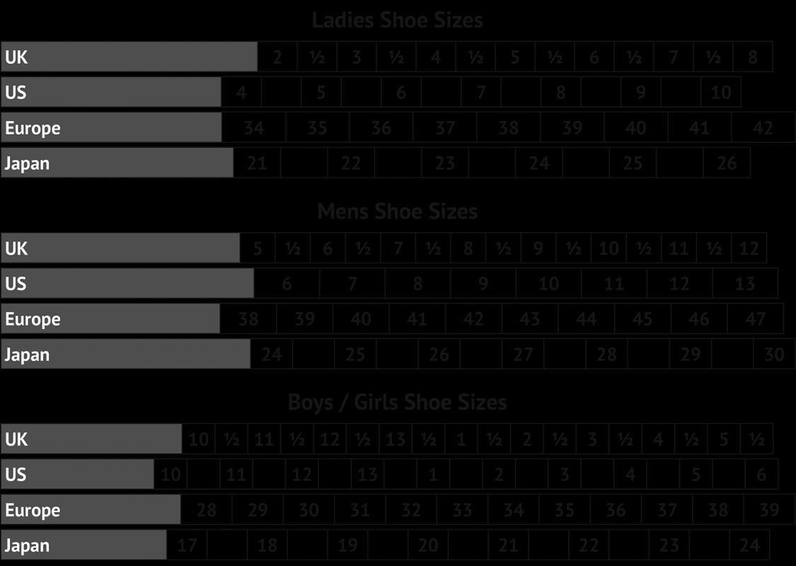 printable shoe size chart