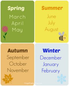 printable time card teach seasons cards