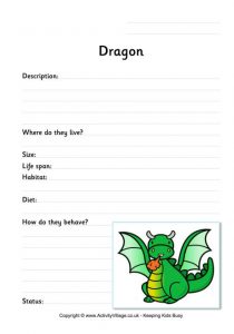 printable time sheet dragon worksheet