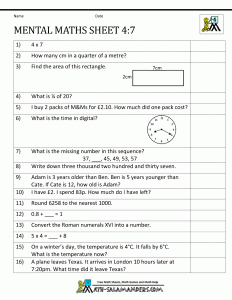 printable time sheet printable mental maths worksheets year