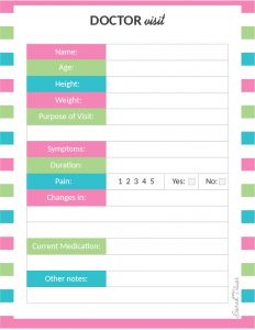 printable workout log medical binder