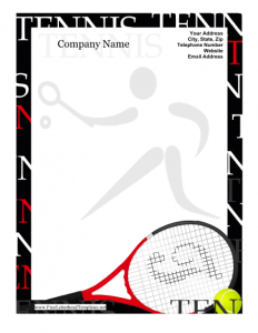 printed newsletter template tennis letterhead