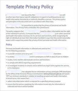 privacy policy example sample privacy policy