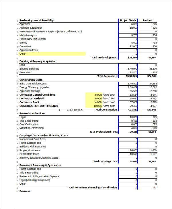 pro forma template