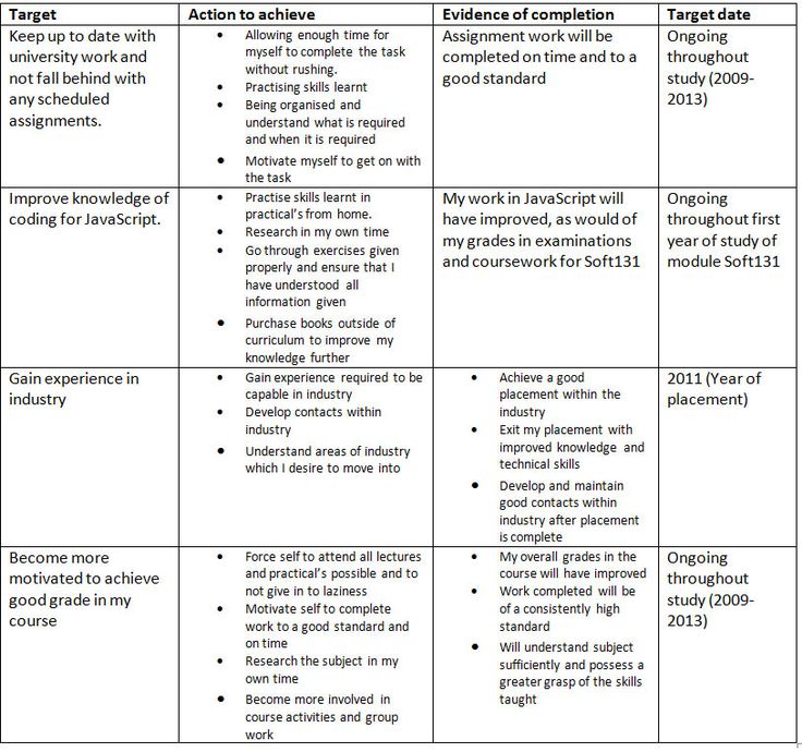 professional development plan assignment example