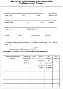 professional development plan examples individual professional development plan ipdp