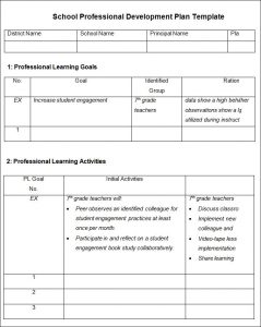 professional development plan school professional development plan template