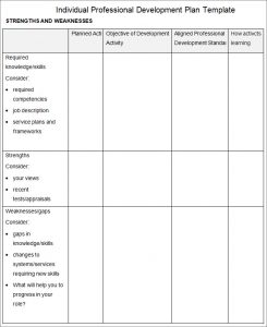 professional development plan template individual professional development plan