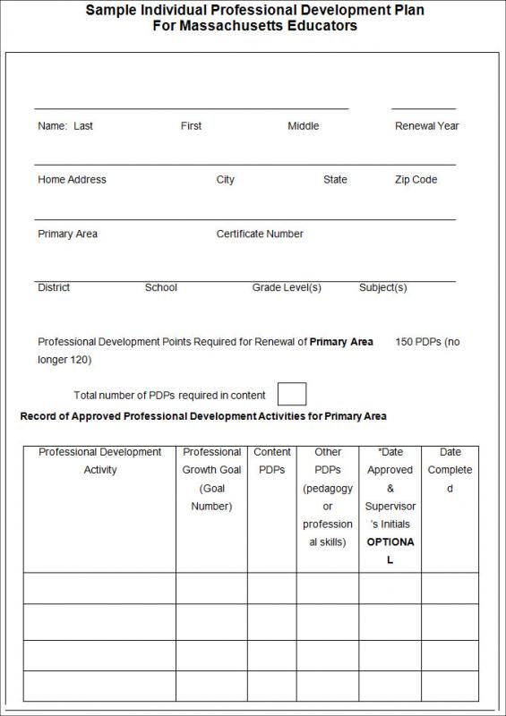 professional development plan template