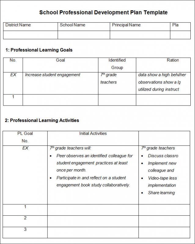 professional development plan template