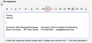 professional email signature student step