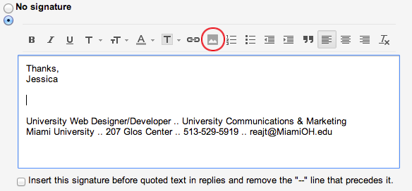 professional email signature student