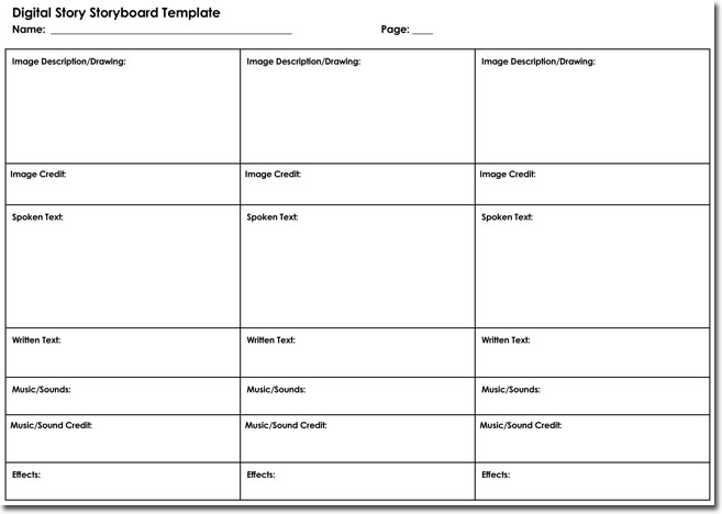 professional film storyboard template