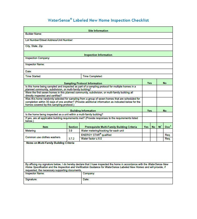 professional home inspection checklist