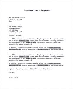 professional letter of resignation professional letter of resignation