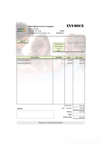 professional reference list template consulting invoicing sample with consultant background picture printed