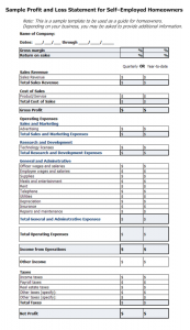 profit and loss statement for self employed profit and loss statement template for self employed x