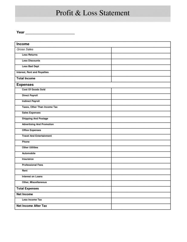 profit and loss statement pdf