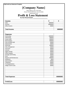 profit and loss statement pdf profit and loss statement template