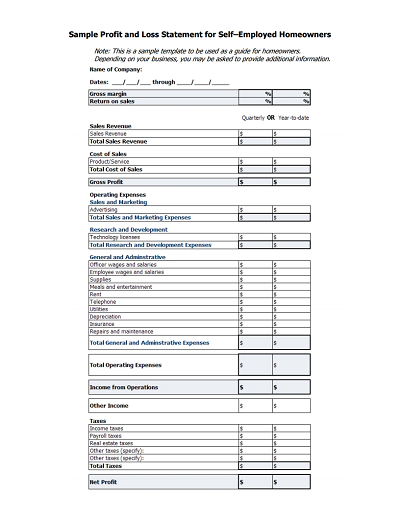 profit and loss statement pdf