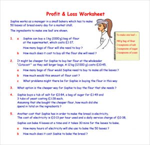 profit and loss statement self employed profit and loss worksheet template