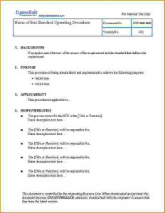 profit and loss template excel standard operating procedure examples teknoswitch sop template sample l ddcbcd