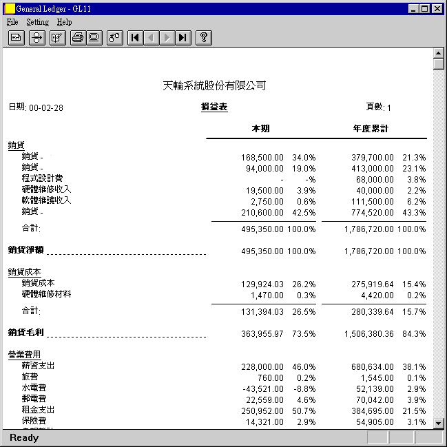 profit loss statement template