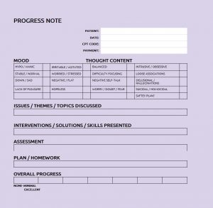 progress note template progress note