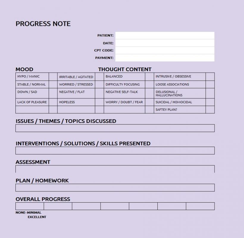 progress note template