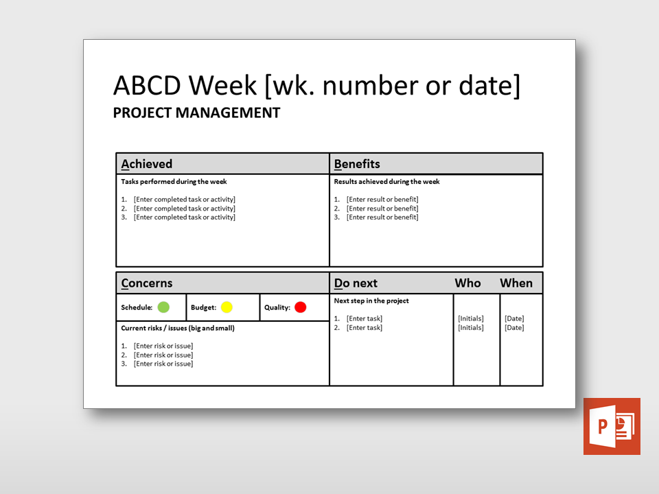 progress report format