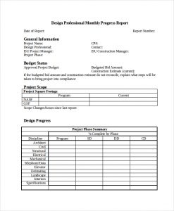 progress report template dp monthly progress report in word