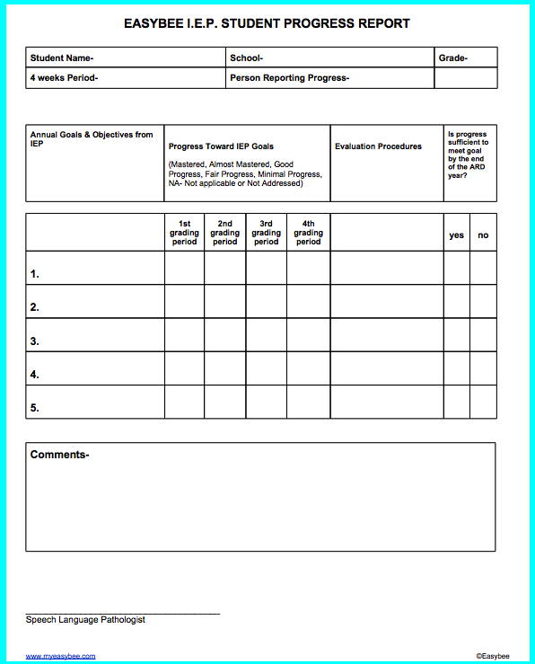 progress report template