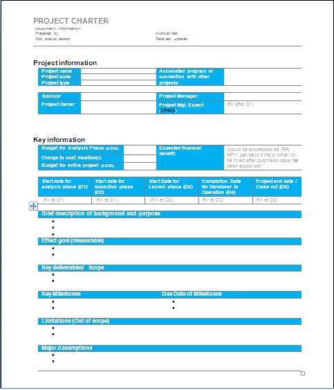 project charter example