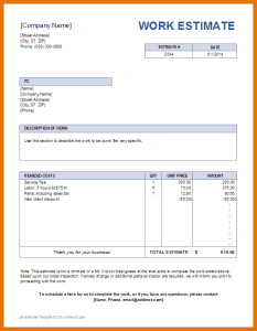 project estimate template excel estimate template job estimate template