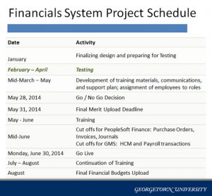 project implementation plan financials project schedule